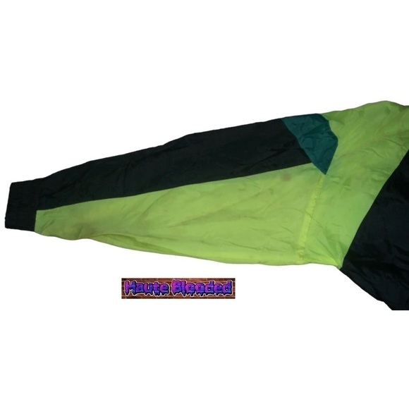 Vintage 90s Givenchy Active Sports Neon Yellow Windbreaker Retro Unisex Logo Ski - Picture 14 of 16